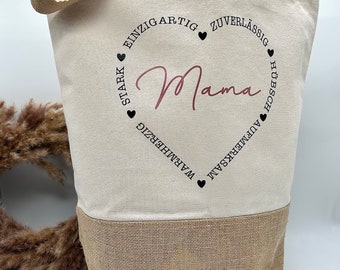Muttertag  - Tasche Mama - Jutetasche  Oma - Muttertagsgeschenk - Beste Mama - Beste Oma - Shopper - Jutetasche Mama - Mama Geschenkidee -