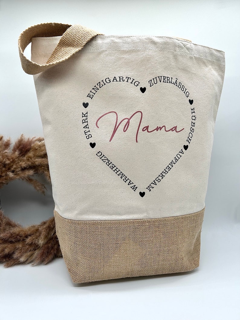 Tasche Oma Jutetasche Muttertagsgeschenk Beste Mama Beste Oma Shopper Jutetasche Mama Oma Geschenkidee Bild 4