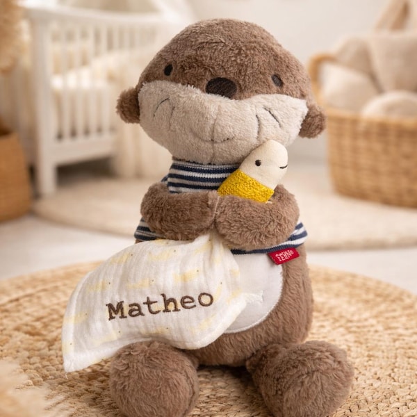 Nachtlicht personalisiert baby - Geschenk zur Geburt - Geschenk Taufe mit Name - Geschenk Junge - Otter Baby - Otter Babygeschenk