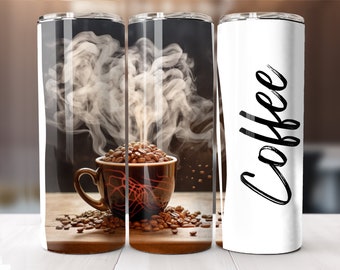 Morning Coffee Quote - Sublimation Tumbler Digital Design - Instant Download PNG