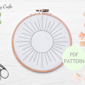 Line Sunshine Embroidery Pattern PDF