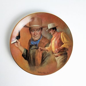 John Wayne Collectors Plate, Vintage 1984 John Wayne &#39;American Frontier&#39; Numbered Collectors Plate