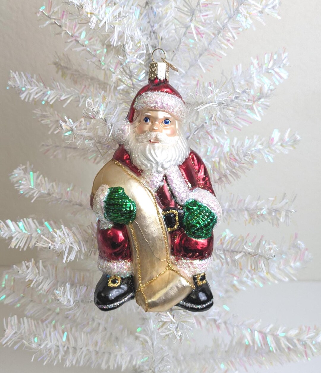 Checking the List Santa RARE Old World Christmas Ornament, Retired ...