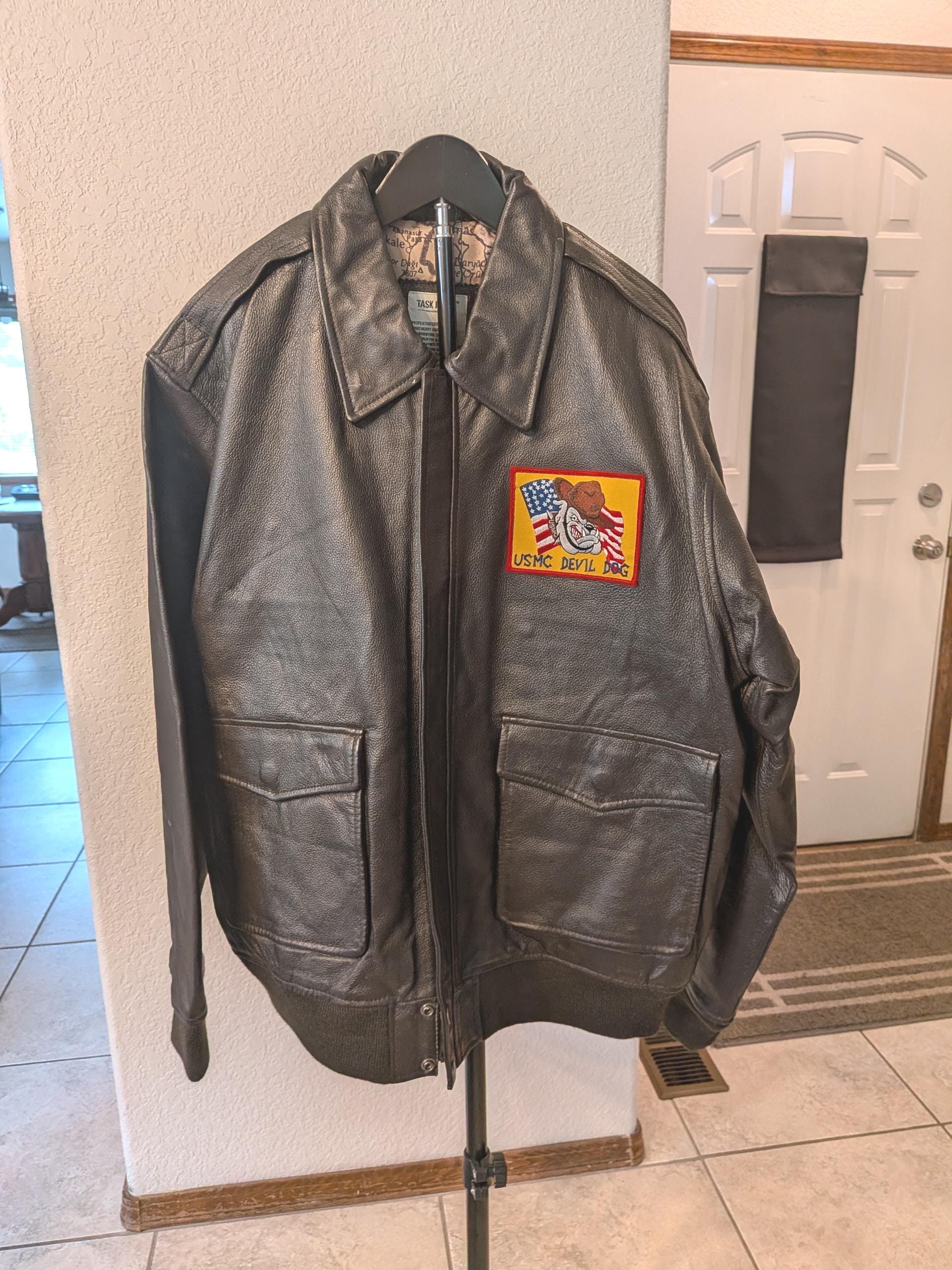 Brown Leather Bomber Jacket With Map - Etsy