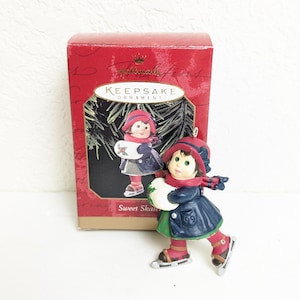 NIB Vintage 1999 Hallmark &#39;Sweet Skater&#39; Ice Skating Christmas Ornament