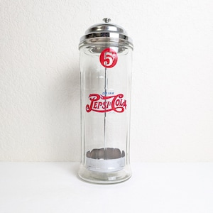 【Vintage】PEPSI COLA ストロー ディスペンサー ガラスケース Pepsi Straw Holder - Etsy