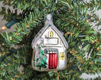 Vintage Inge Glas Cottage Glass Christmas Ornament - Retired Old World Christmas