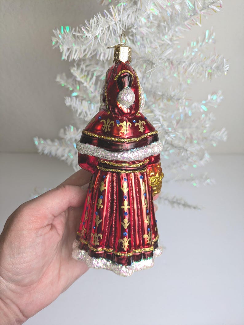 Glistening Santa With Tree RARE Hand-painted Glass Old World Christmas ...