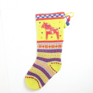 Dala Horse Swedish Knit Christmas Stocking Hanna Andersson Dala Horse RARE Christmas Stocking Etsy