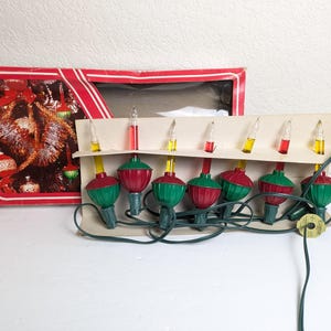 Vintage Foremost Christmas Bubble Lights, Christmas 7 Bubble Light Set, Retro Bubble Light Set