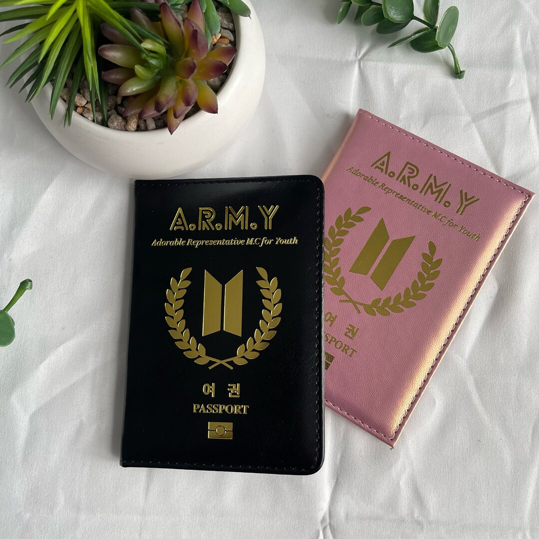 BTS ARMY Passport Cover Bts Passport Holder for Travel Etsy