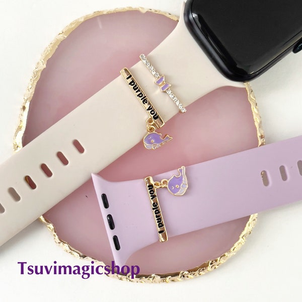 BTS Apple Watch Armband Charm, Borahae 'i lila du' Wal Bangtan Uhr Armband Schmuck Kpop BTS Armee Fan Geschenk, Apple Watch Armband Zubehör