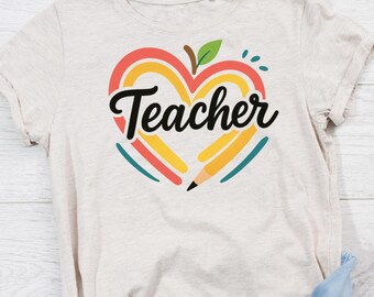 Teacher Heart Png, School Png, Teacher School png, Spring Teacher png, Teacher Appreciation Png, Classroom Png