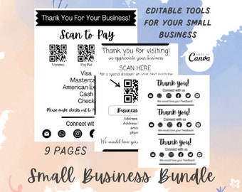 Craft Show Bundle, Craft Fair Template, Small Business Bundle, Price List Template, Scan To Pay Template, Order Form Template
