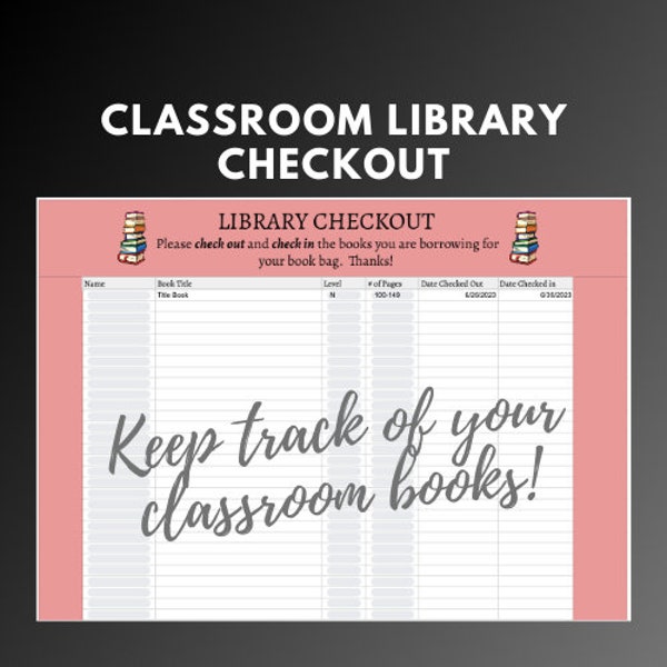 Classroom Library Checkout/Media Check Out Sheet/Book Check Out/Check In/Class Library/Google Sheet/Book Tracker for Teachers