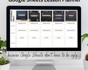 Digital Teacher Planner Template | Google Sheets | Weekly Lesson Planner | Term Calendars | Trackers | School Planner Template