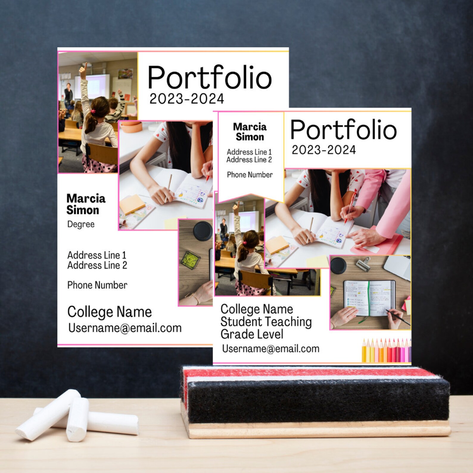 Student Teacher Portfolio Template/new Teacher/education Major/teacher ...