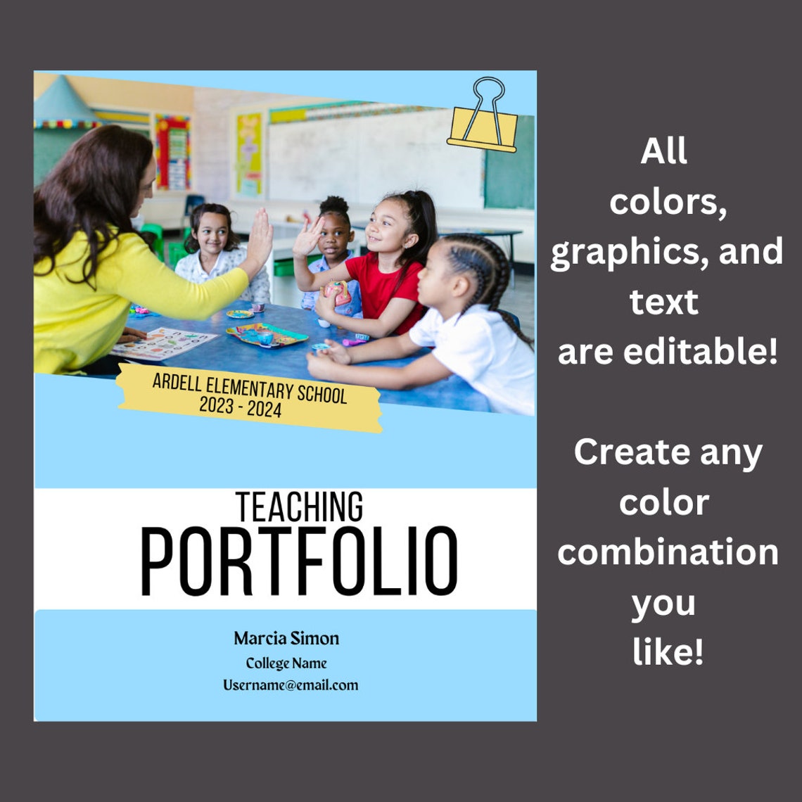 Student Teacher Portfolio Template/new Teacher/education Major/teacher