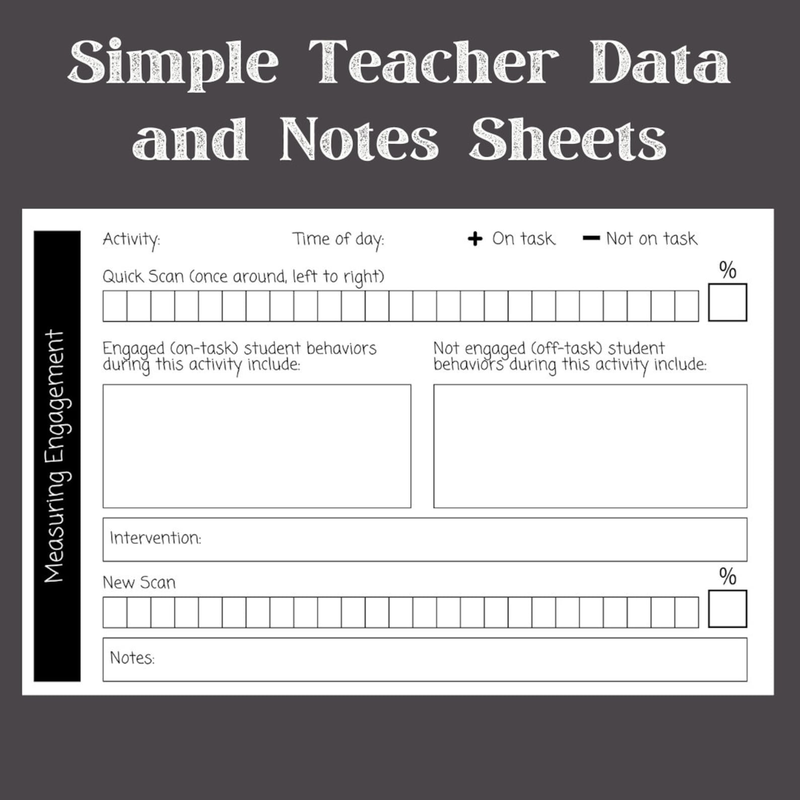 Classroom Data Collection Sheets/digital Record Keeping/student Data ...