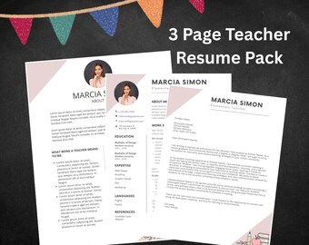 Teacher Resume Pack Template/New Teacher/Education Major/Teacher Interview/Teacher Portfolio/Teacher Job Search/Resume/Cover Letter