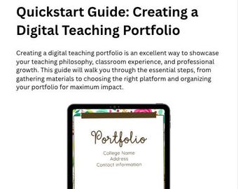 Teacher Portfolio Quickstart Guide PDF