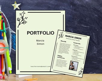 Student Teacher MINI Portfolio Template/New Teacher/Education Major/Teacher Interview/Teacher Portfolio/Teacher Job Search/Canva