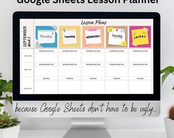 Digital Teacher Planner Template | Google Sheets | Weekly Lesson Planner | Term Calendars | Trackers | School Planner Template