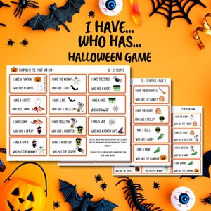 Halloween Game, I have, who has game, Halloween party game, Classroom game, School party game, Halloween fun
