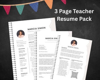 Teacher Resume Pack Template/New Teacher/Education Major/Teacher Interview/Teacher Portfolio/Teacher Job Search/Resume/Cover Letter