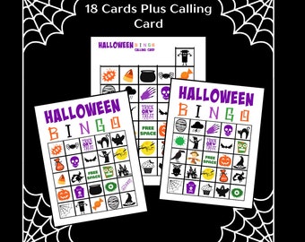 Halloween Bingo Game, classroom Halloween game, Halloween party game, bingo
