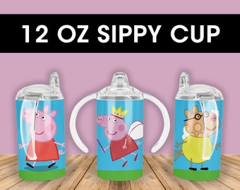 Peppa Pig 12oz Sippy Cup Sublimation, Peppa Pig Sippy Cup