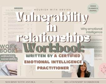 Emotional Intelligence Vulnerability for Healthy Relationship Interactive Digitally fillable Workbook, Affirmations, Quiz, Planner, Journal