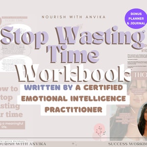 Werkboek emotionele intelligentie, stop met tijd verspillen, met planner (digitaal invulbaar)