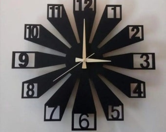 Horloge murale décorative en bois cadeau noire