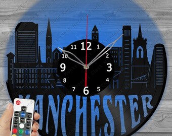 Reloj Manchester, reloj de pared de diseño especial para Inglaterra, reloj de pared, decoración de pared, reloj para niños