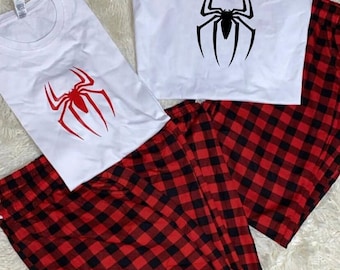 Spider and SpiderGirl Camiseta unisex de gran tamaño para parejas, camisetas y chándales de 2 piezas, manga corta