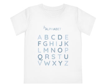Cute Alphabet Kids T-shirt | Educational Kids T-shirt | Educational Gift for Kids | Fun Learning | School Shirt | Blue Letters T-shirt