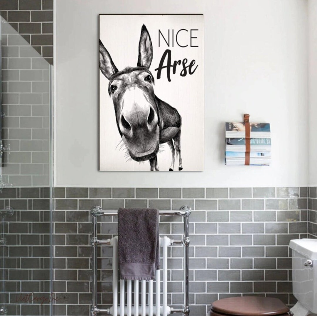 Donkey Nice Arse Poster/canvas Wall Art Donkey Bathroom Etsy