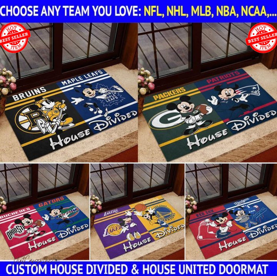 Mickey Mouse House Divided Disney Doormat Gift for Disney Lover, Who