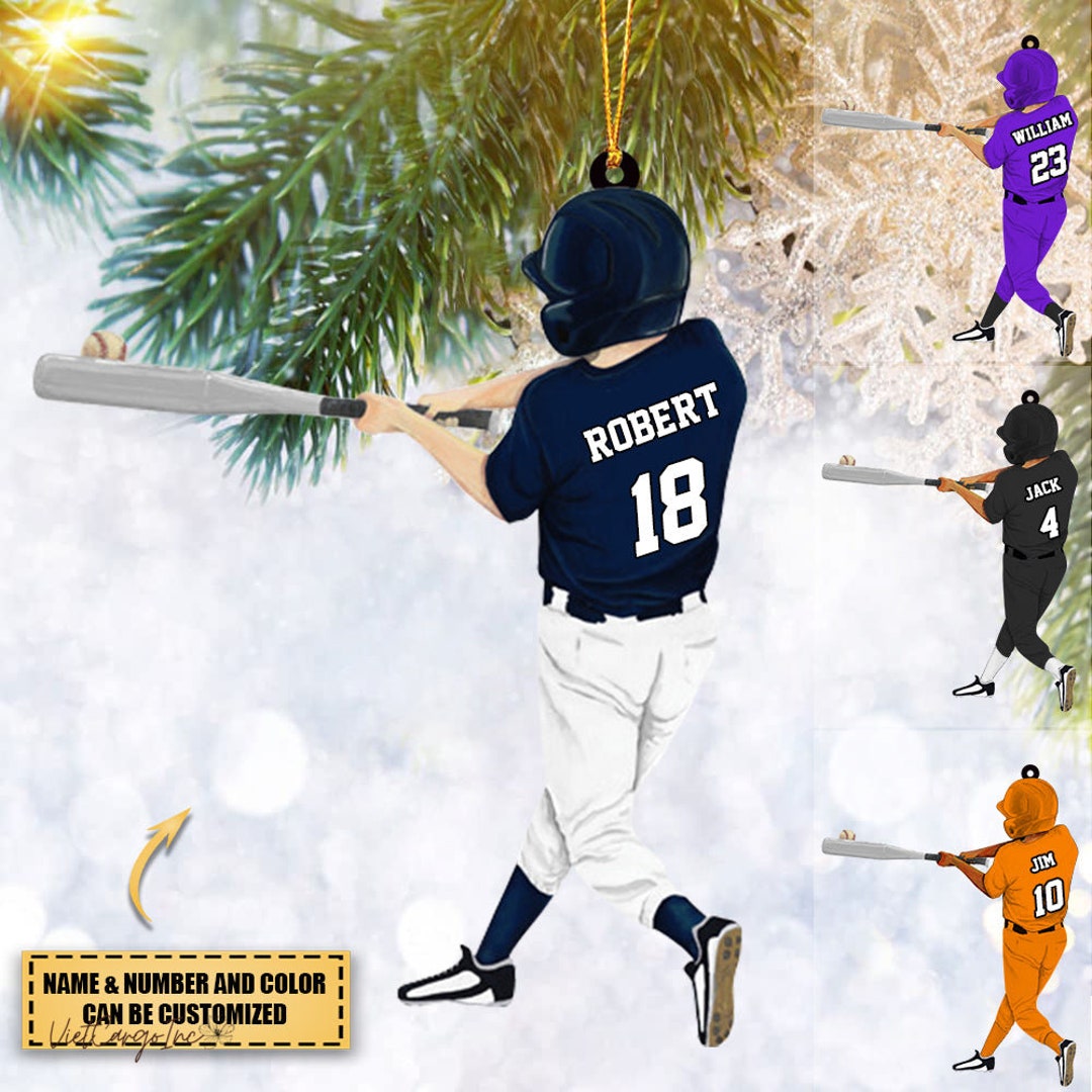 Personalized Baseball Player Ornament-american Baseball Christmas ...