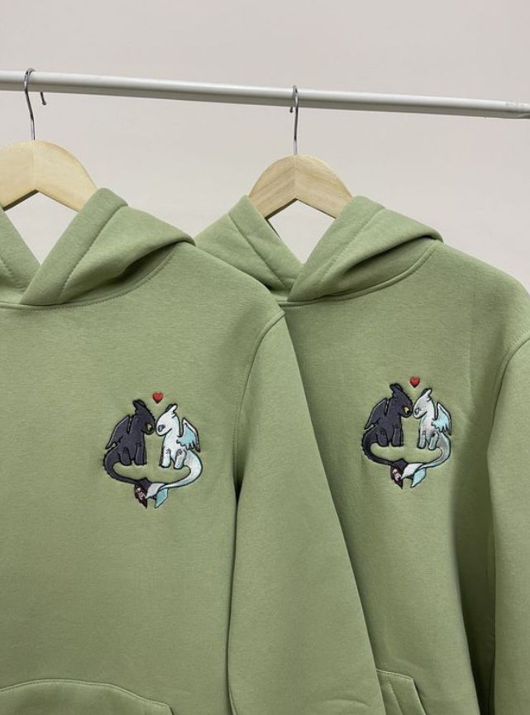 Toothless and Light Fury Embroidered Sweatshirt-couple Matching ...