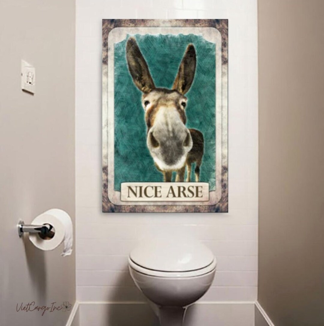 Nice Arrse Donkey Canvas Wall Art/donkey Posterhello Sweet Cheeks