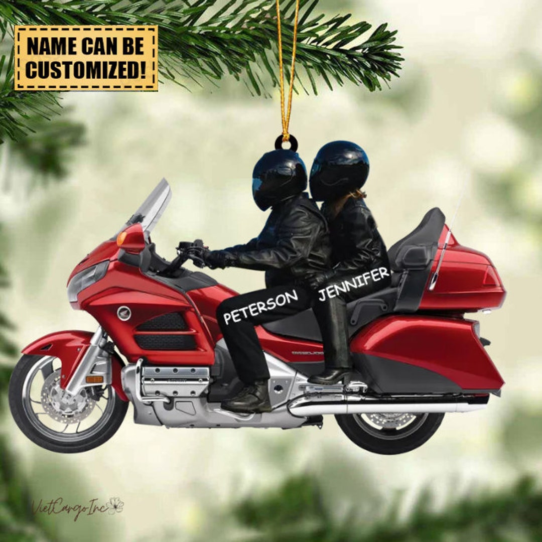 Personalized Couple Biker Goldwing Ornament Goldwing Motorcycle Ornament Xmas Gift