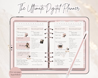 Undated Digital Planner, Goodnotes Planner, Pastel Digital Planer, 2024 2025 Daily Planner, iPad Planner, Realistic Landscape Planner