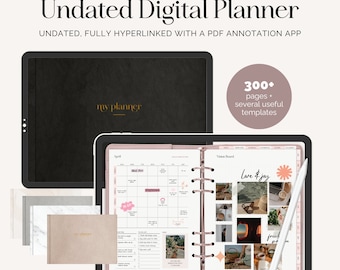 Undated Digital Planner, Goodnotes Planner, Pastel Digital Planer, 2024 2025 Daily Planner, iPad Planner, Realistic Landscape Planner