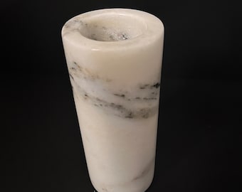 Vintage vase - sturdy white marble 1980s