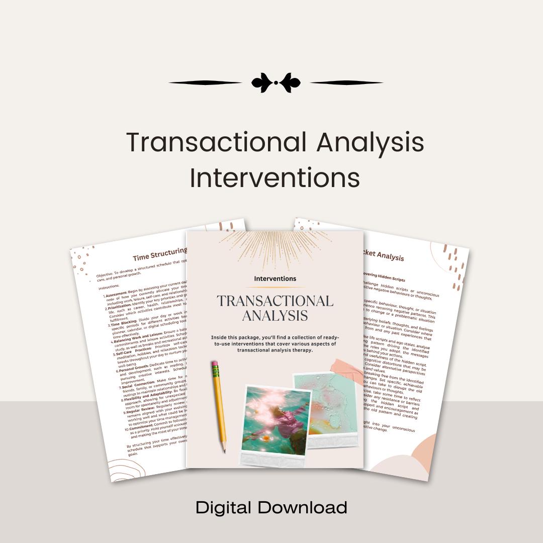 Transactional Analysis Interventions, collection of ready-to-use exercises, questions, and activities, Exploratory Questions, Therapy