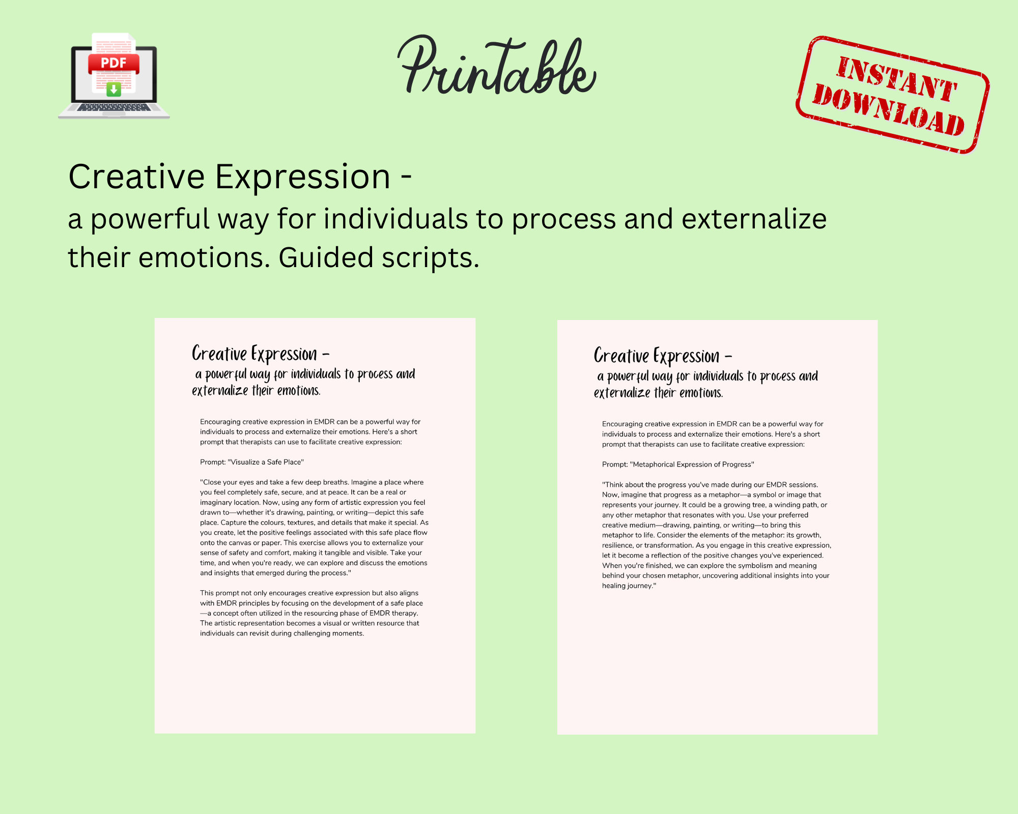 EMDR Bundle, EMDR Worksheets, EMDR Scripts, Information Cards ...