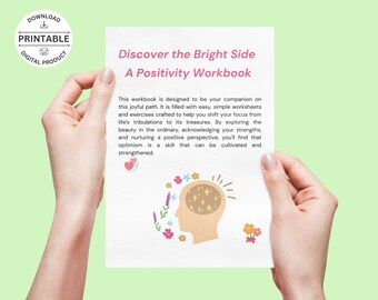 Positivity Workbook, Positivity Techniques, Personal Growth, Therapy Resource, Self-Help, Mental health, Wellness, Well-Being, Worksheets