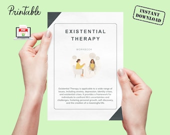 Existential Therapy Workbook, Existential therapy exploration, Existential questions for growth, Worksheets, Guided self-reflection tools